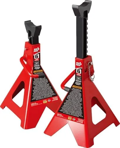 big red 6 ton double locking jack stands 153 238 inch adjustable height