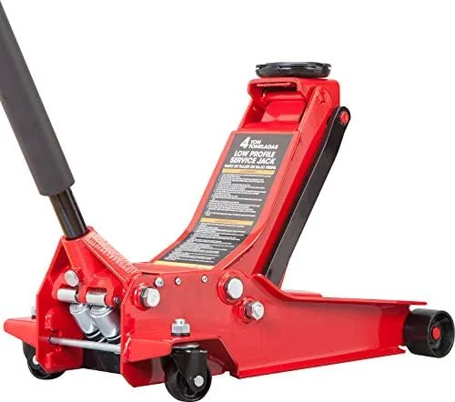 big red at84007r torin hydraulic low profile servicefloor jack with dual piston quick lift pump 4 ton 8000 lb capacity red